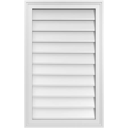 Ekena Millwork Vertical Surface Mount PVC Gable Vnt: Non-Functional, w/2"W x 1-1/2"H, Brickmould Frame, 20"W x 32"H GVPVE20X3202SN